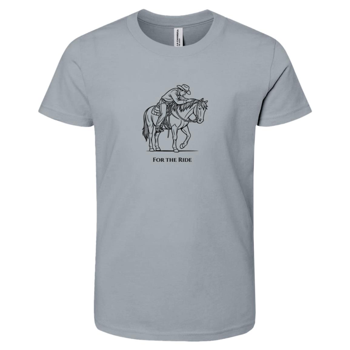 For The Ride Male Graphic Black 3001Y Bella + Canvas Kids Short-Sleeve T-Shirt