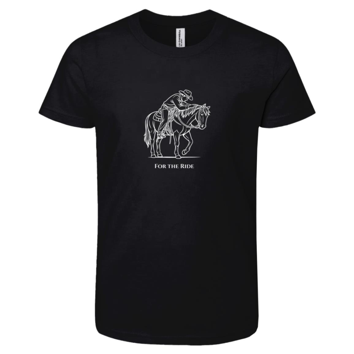 For The Ride Male Graphic Black 3001Y Bella + Canvas Kids Short-Sleeve T-Shirt