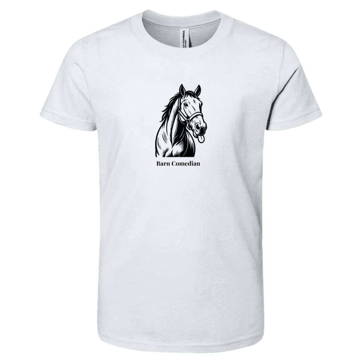 Barn Comedian Horse Graphic Black 3001Y Bella + Canvas Kids Short-Sleeve T-Shirt