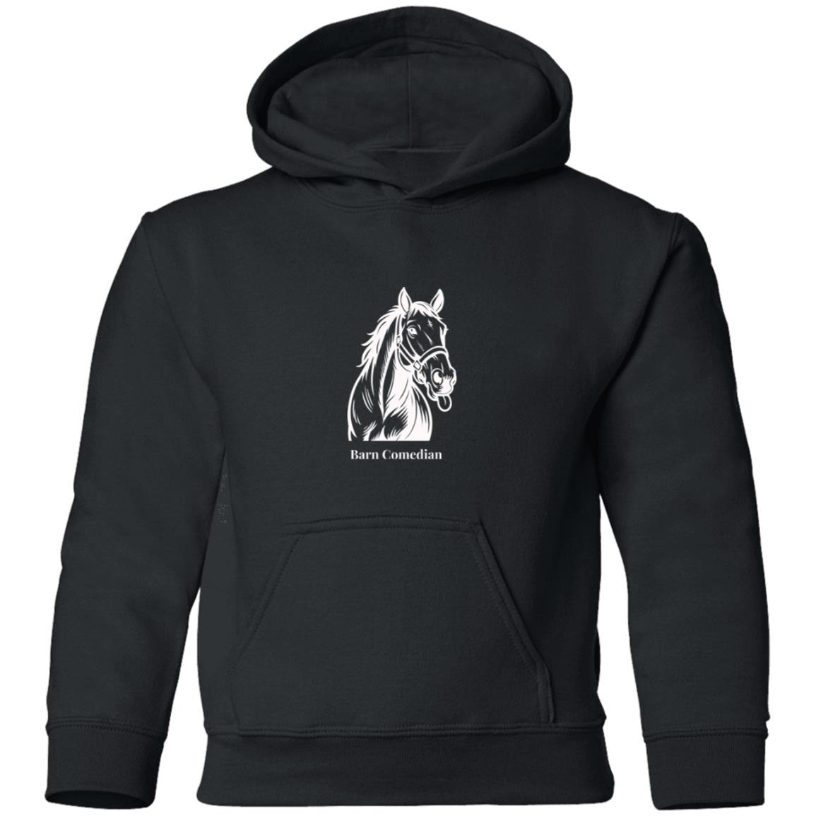 Barn Comedian Horse Graphic White G185B Gildan Youth Pullover Hoodie