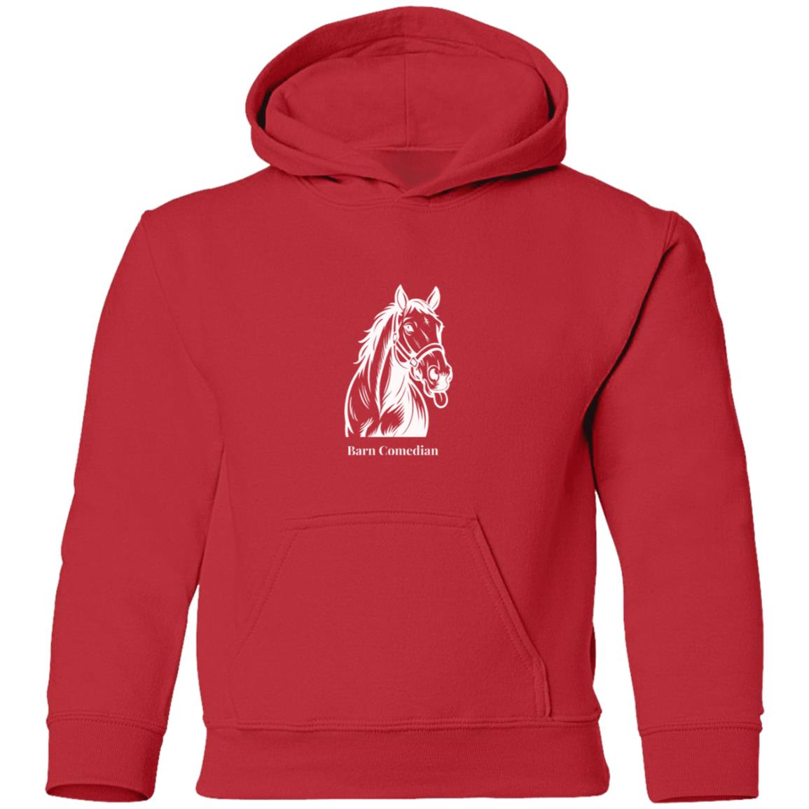 Barn Comedian Horse Graphic White G185B Gildan Youth Pullover Hoodie