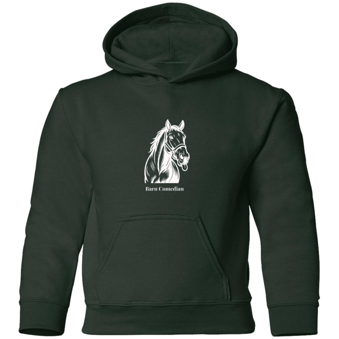 Barn Comedian Horse Graphic White G185B Gildan Youth Pullover Hoodie