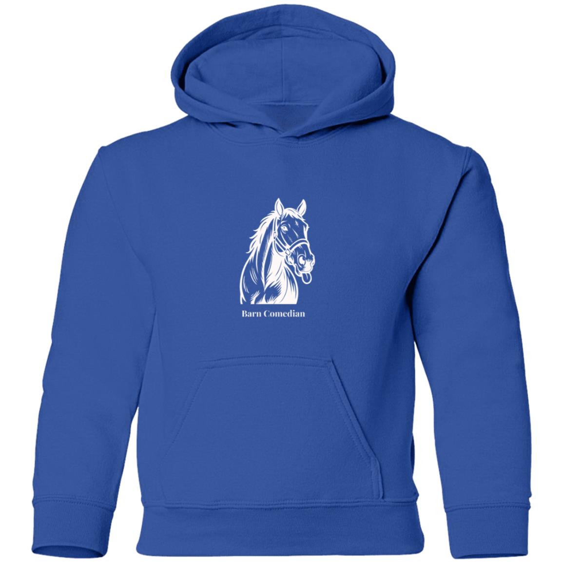 Barn Comedian Horse Graphic White G185B Gildan Youth Pullover Hoodie