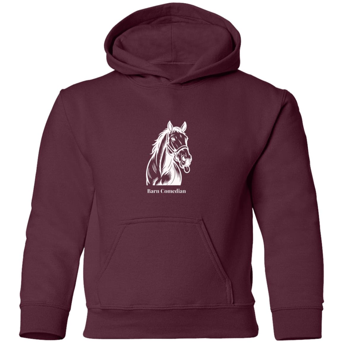Barn Comedian Horse Graphic White G185B Gildan Youth Pullover Hoodie