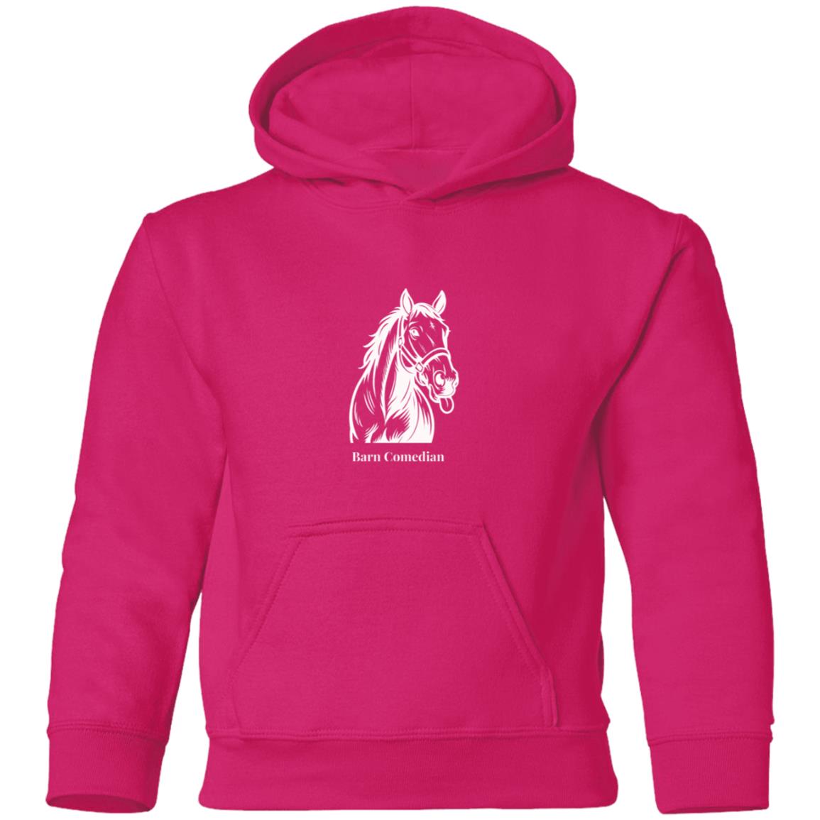 Barn Comedian Horse Graphic White G185B Gildan Youth Pullover Hoodie