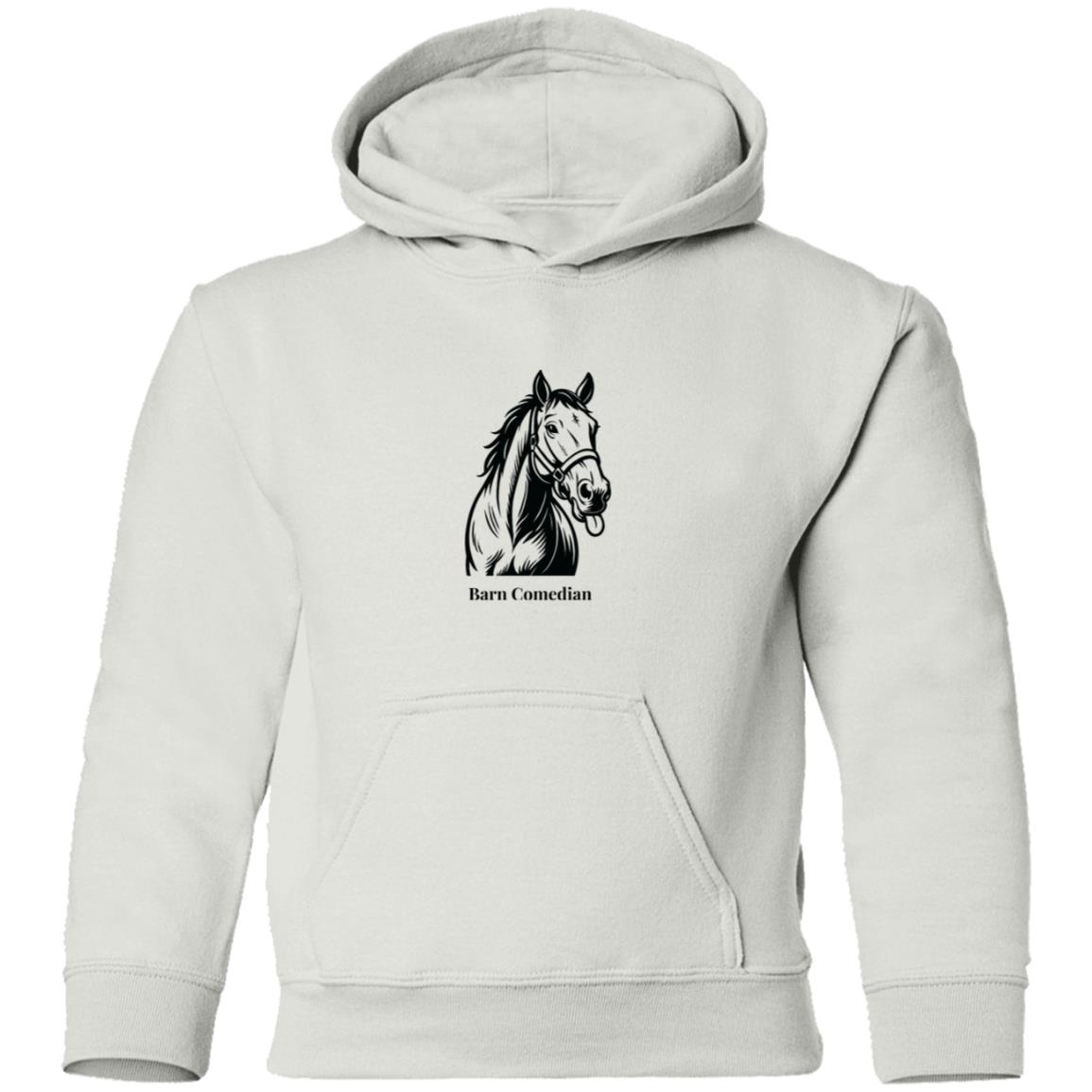 Barn Comedian Horse Graphic Black G185B Gildan Youth Pullover Hoodie