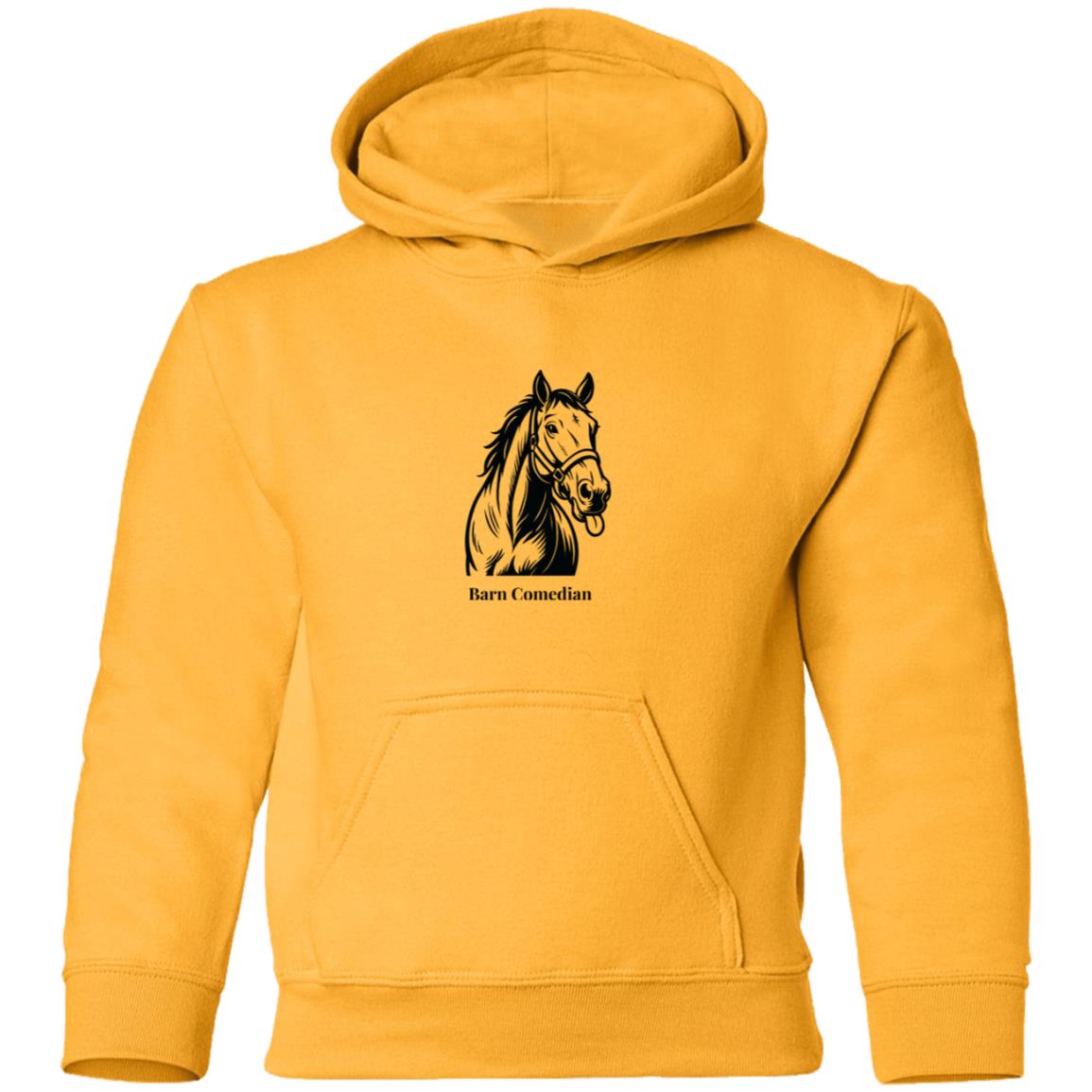 Barn Comedian Horse Graphic Black G185B Gildan Youth Pullover Hoodie
