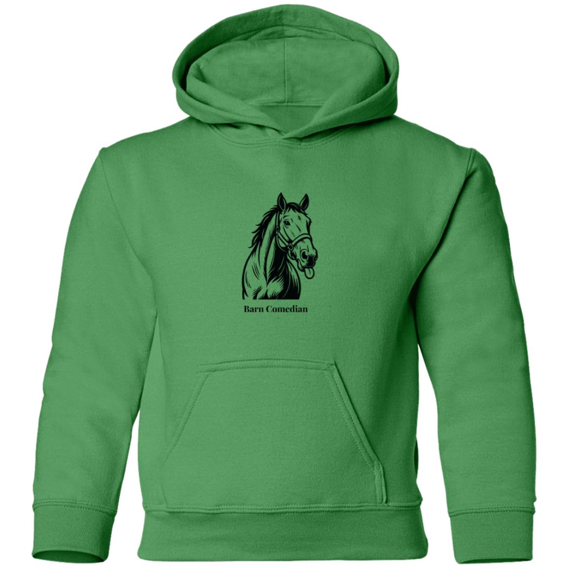 Barn Comedian Horse Graphic Black G185B Gildan Youth Pullover Hoodie