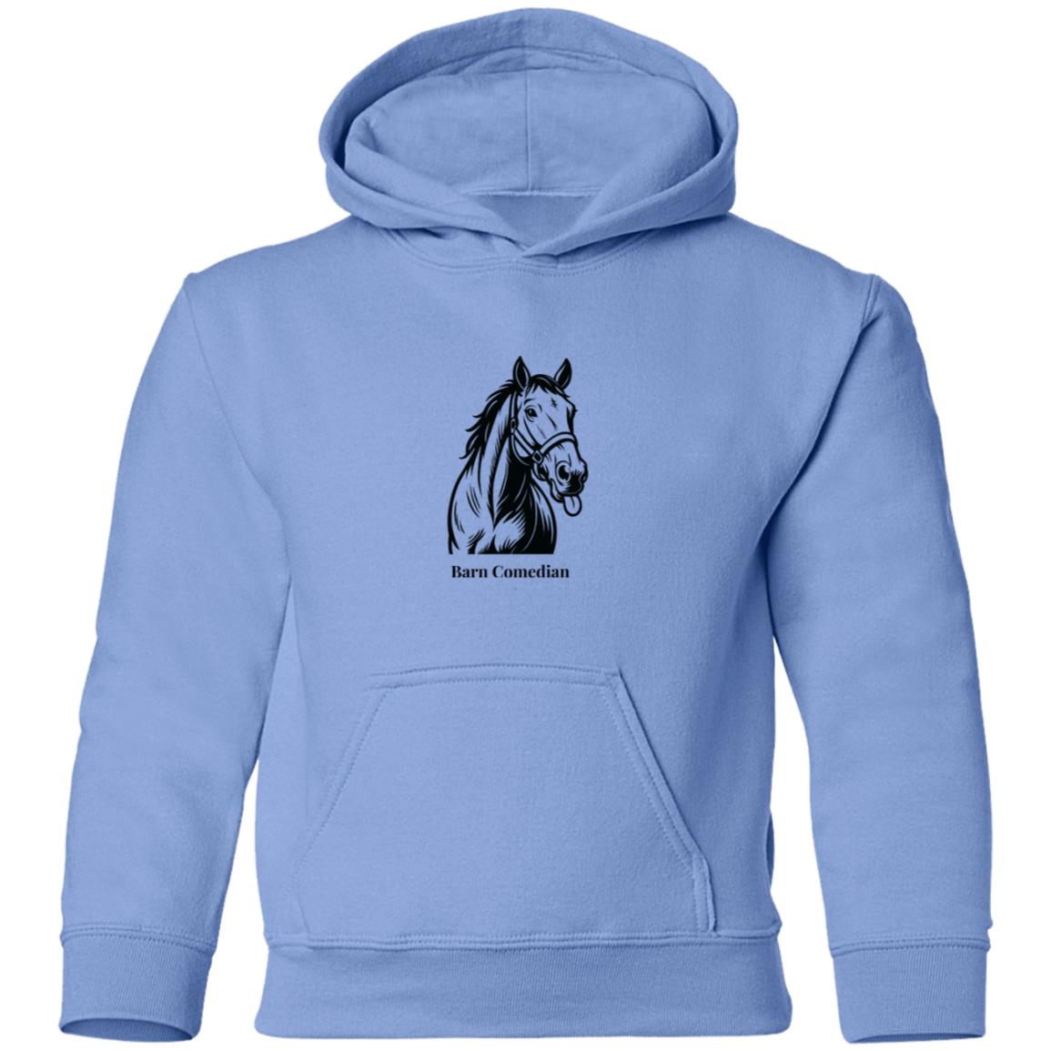 Barn Comedian Horse Graphic Black G185B Gildan Youth Pullover Hoodie