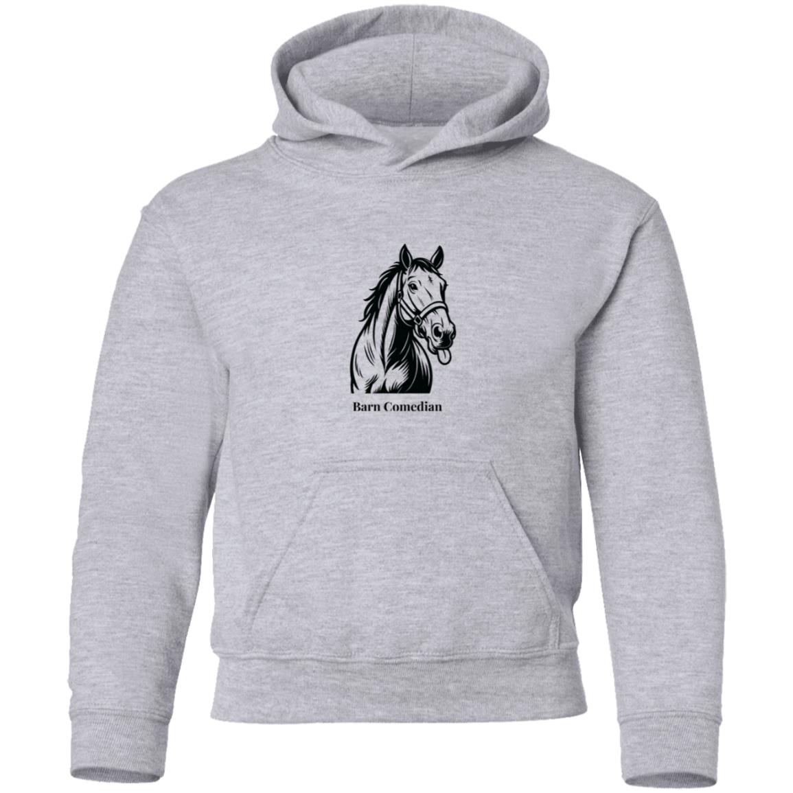 Barn Comedian Horse Graphic Black G185B Gildan Youth Pullover Hoodie