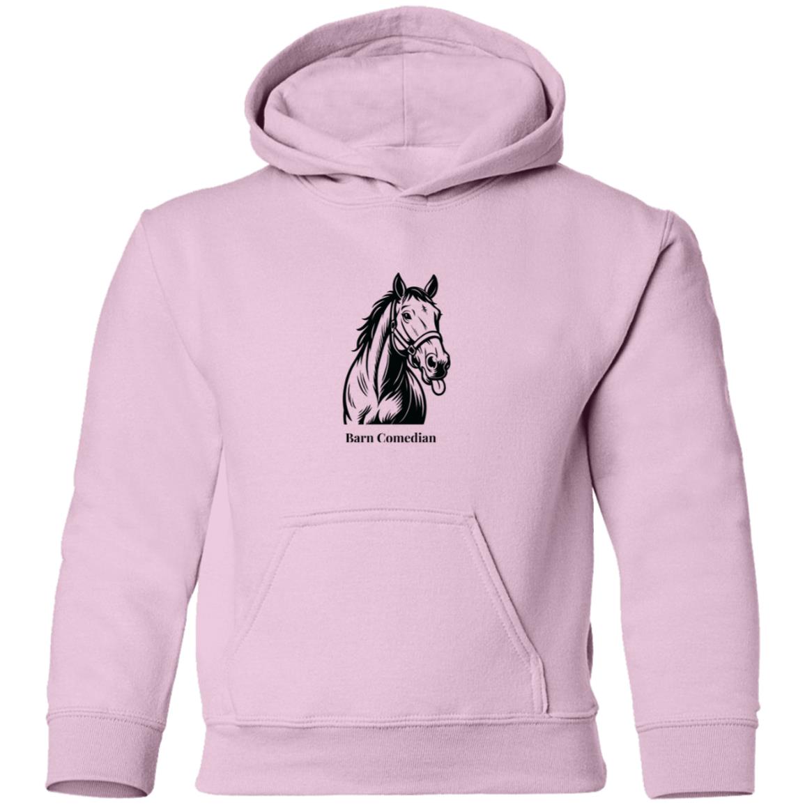 Barn Comedian Horse Graphic Black G185B Gildan Youth Pullover Hoodie