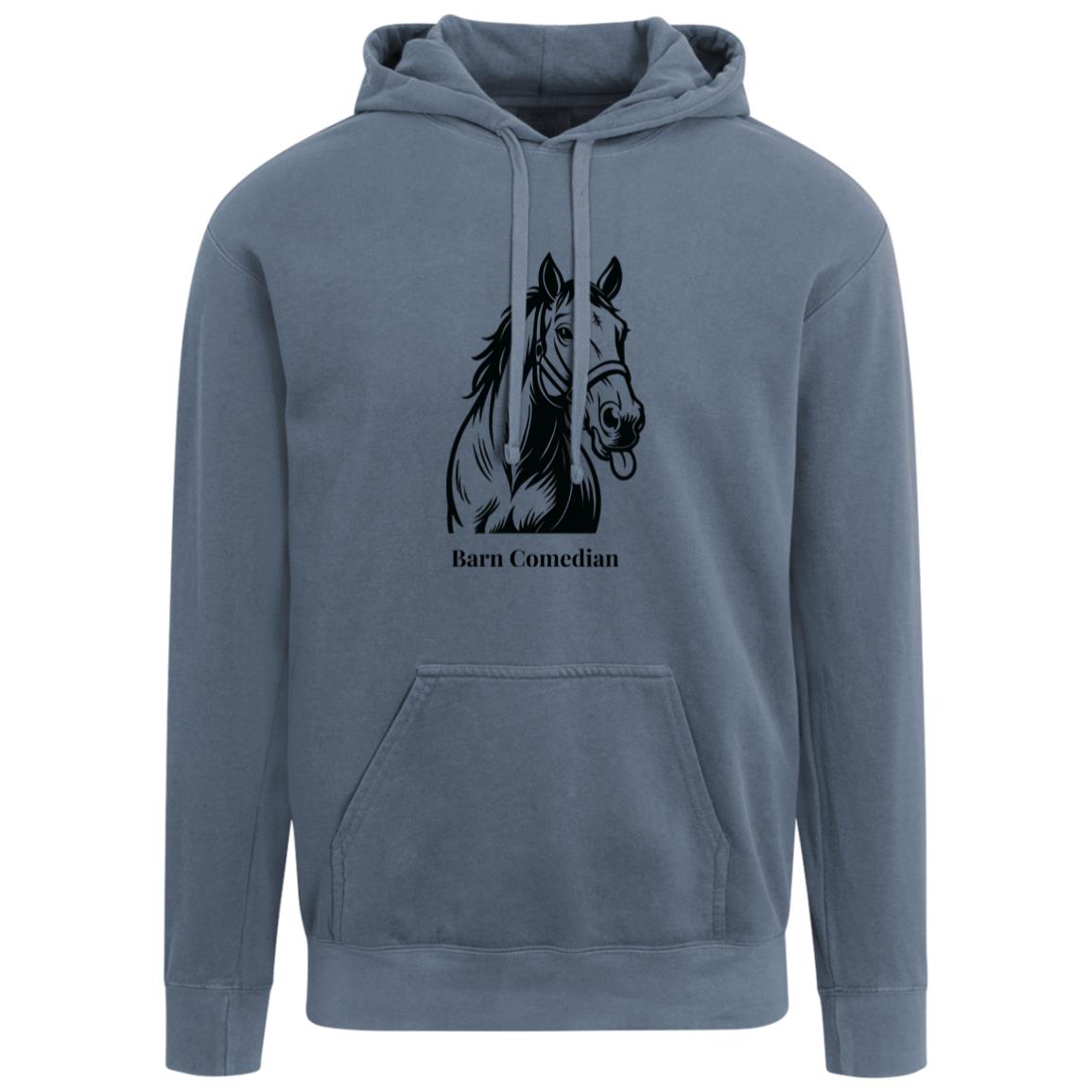 Barn Comedian Horse Graphic Black 1567 Comfort Colors Garment-Dyed Adult Hoodie