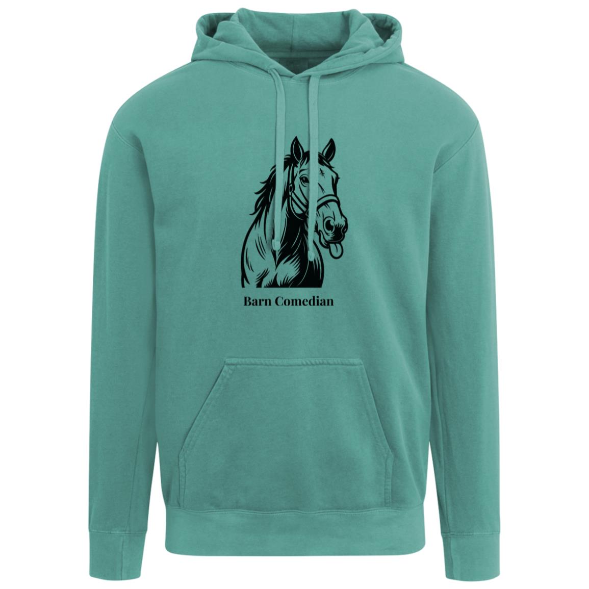 Barn Comedian Horse Graphic Black 1567 Comfort Colors Garment-Dyed Adult Hoodie
