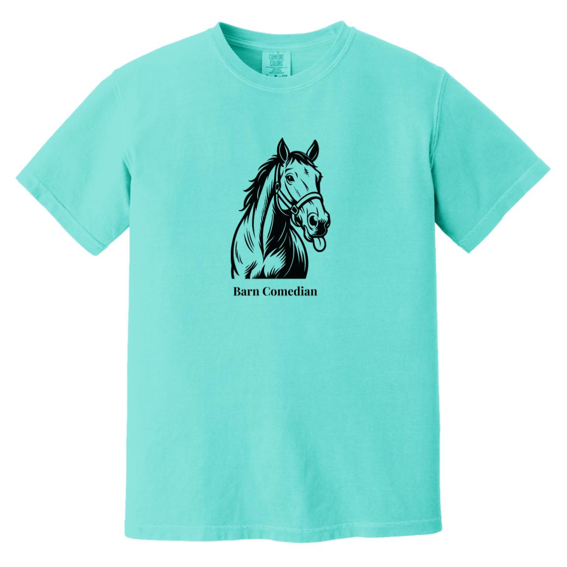 Barn Comedian Horse Graphic Black CC1717 Heavyweight Garment-Dyed T-Shirt