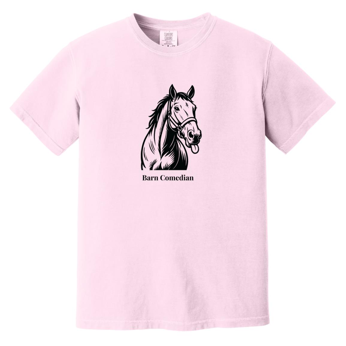 Barn Comedian Horse Graphic Black CC1717 Heavyweight Garment-Dyed T-Shirt