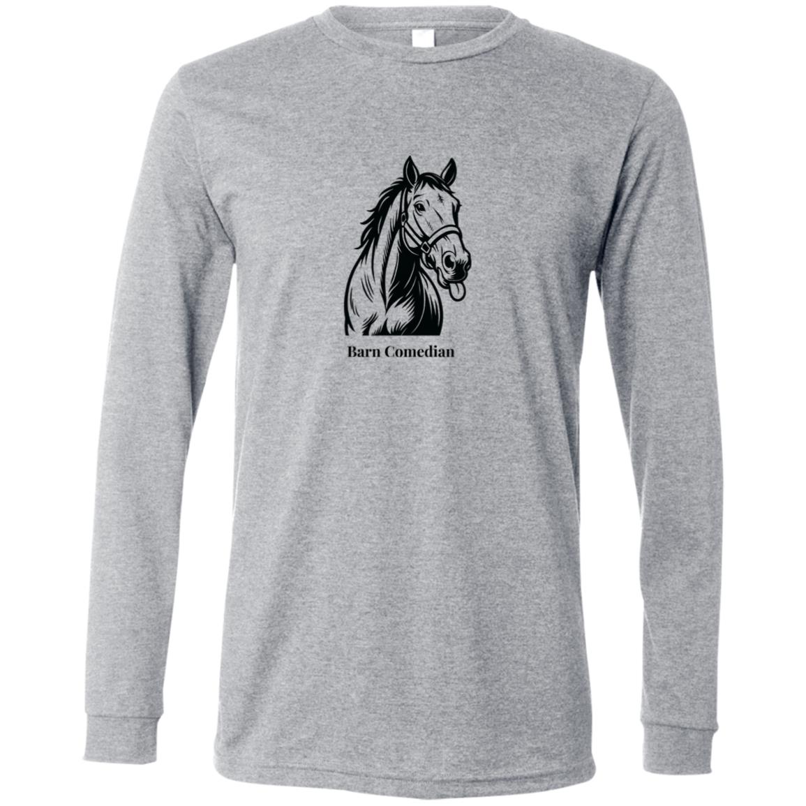 Barn Comedian Horse Graphic Black H3501 Bella + Canvas Men's LS T-Shirt