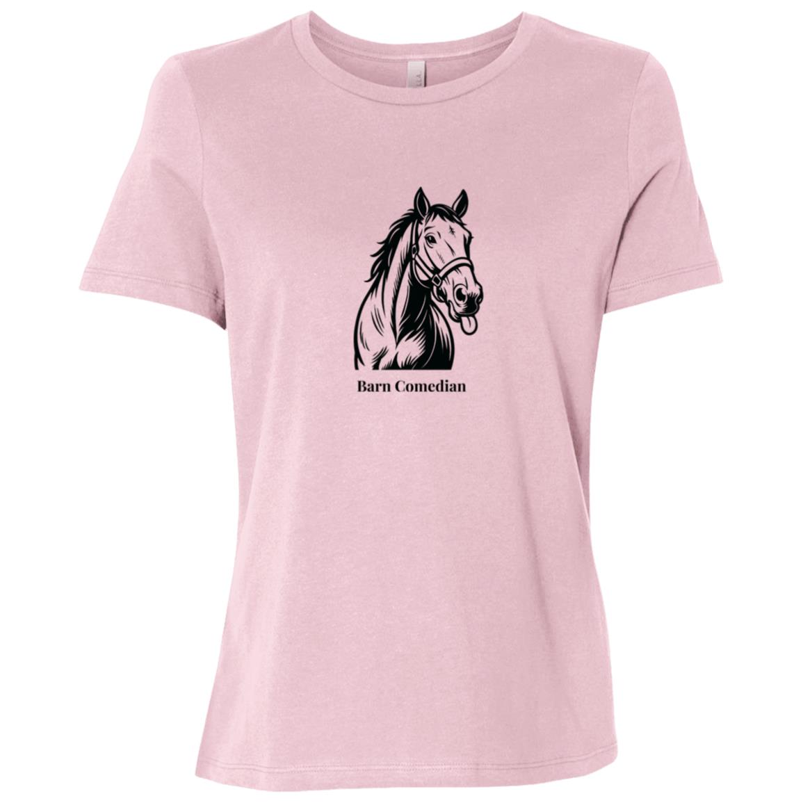 Barn Comedian Horse Graphic Black B6400 Bella + Canvas Ladies Relaxed Jersey Short-Sleeve T-Shir