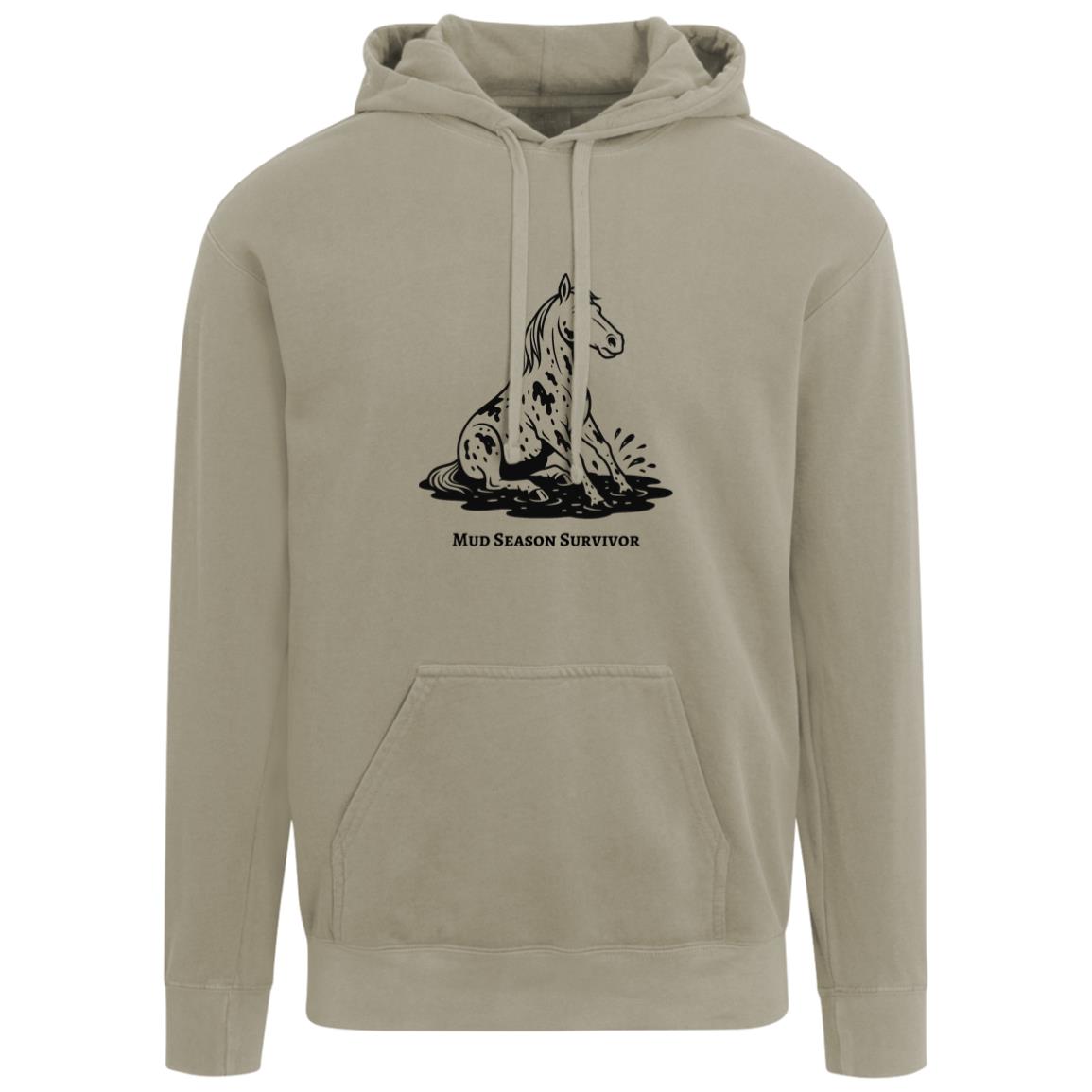 Mud Season Survivor Horse Graphic Black 1567 Comfort Colors Garment-Dyed Adult Hoodie
