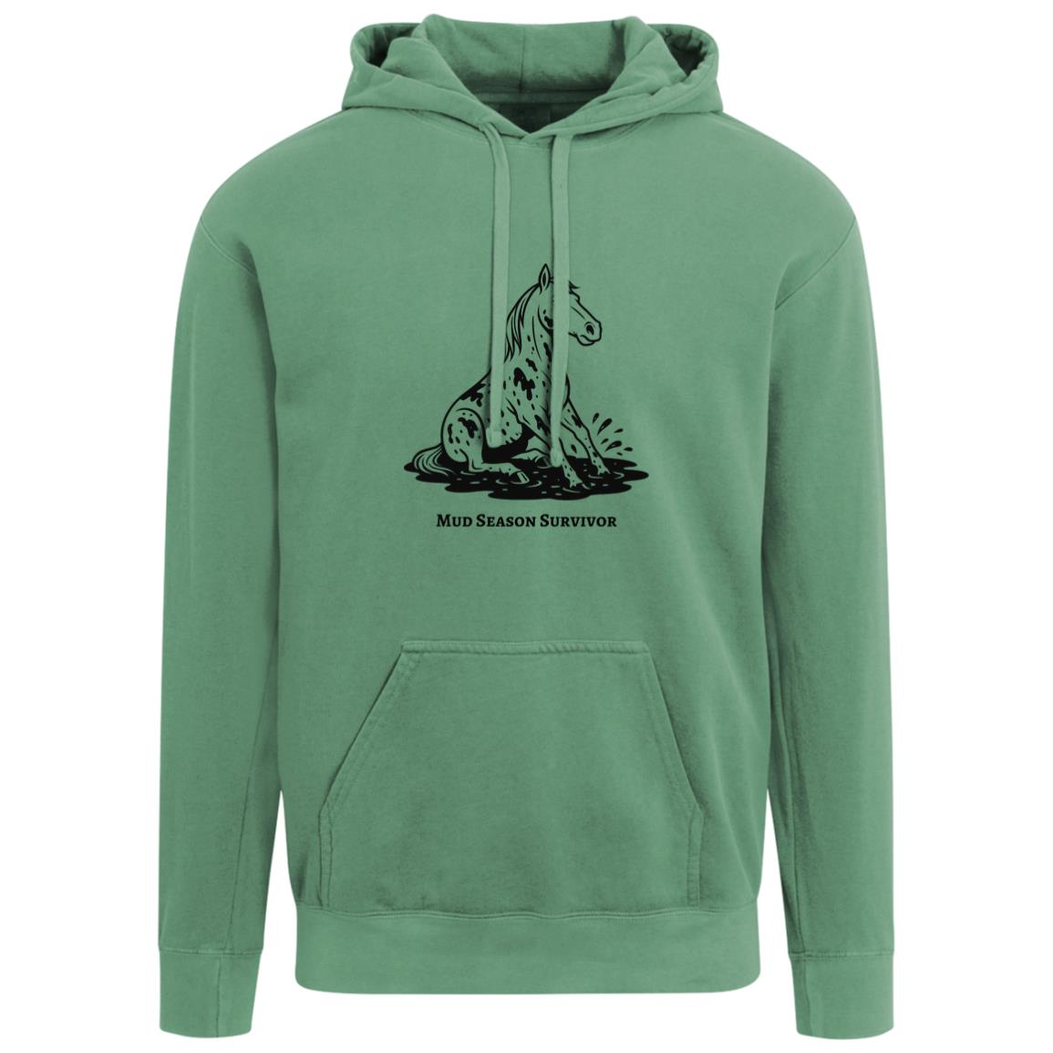 Mud Season Survivor Horse Graphic Black 1567 Comfort Colors Garment-Dyed Adult Hoodie