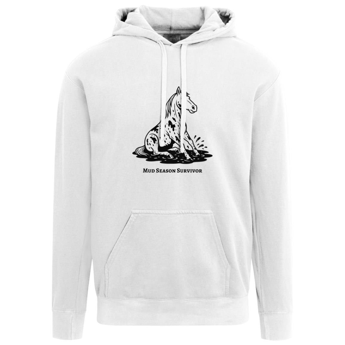 Mud Season Survivor Horse Graphic Black 1567 Comfort Colors Garment-Dyed Adult Hoodie