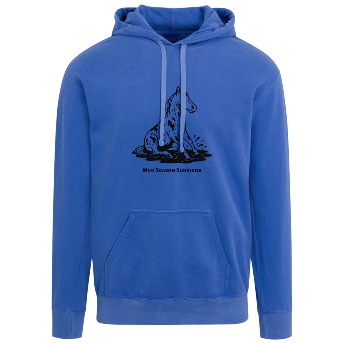 Mud Season Survivor Horse Graphic Black 1567 Comfort Colors Garment-Dyed Adult Hoodie