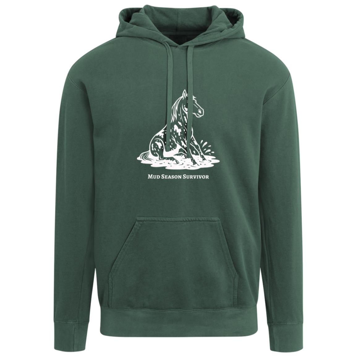 Mud Season Survivor Horse Graphic White 1567 Comfort Colors Garment-Dyed Adult Hoodie