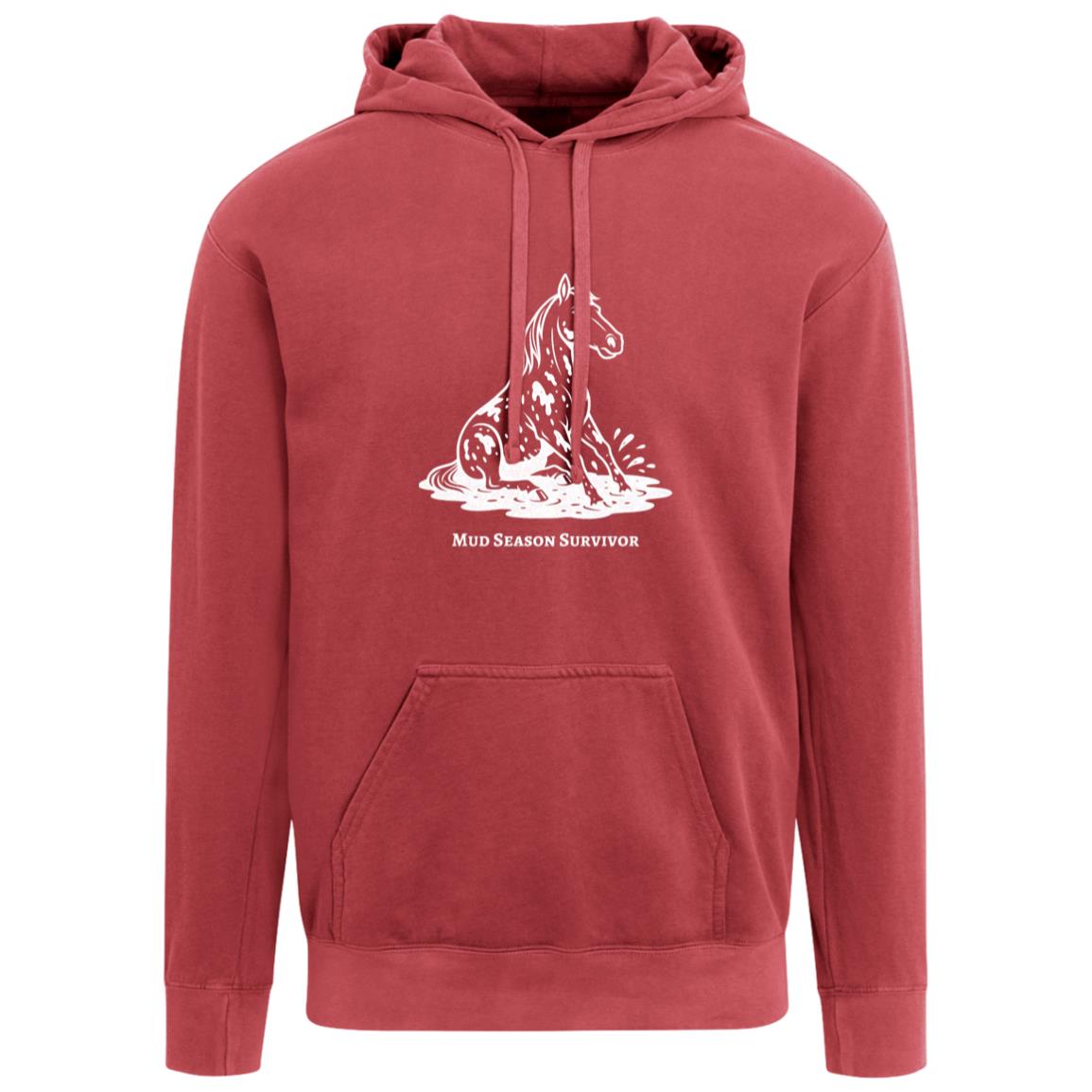 Mud Season Survivor Horse Graphic White 1567 Comfort Colors Garment-Dyed Adult Hoodie