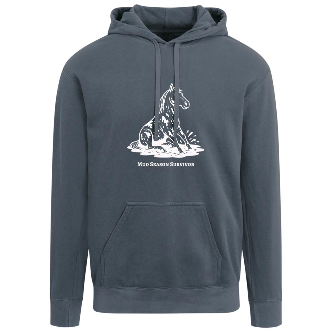 Mud Season Survivor Horse Graphic White 1567 Comfort Colors Garment-Dyed Adult Hoodie