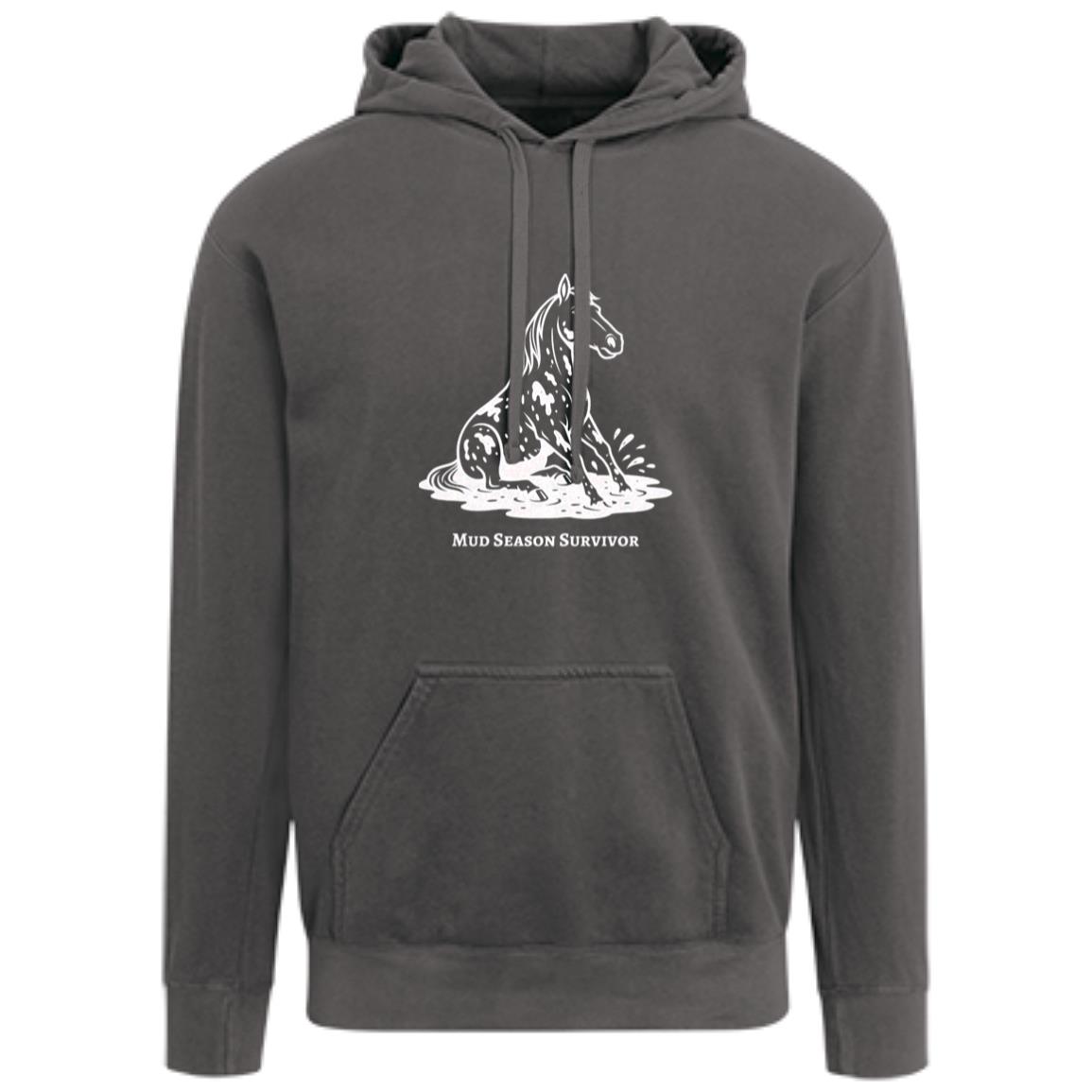 Mud Season Survivor Horse Graphic White 1567 Comfort Colors Garment-Dyed Adult Hoodie