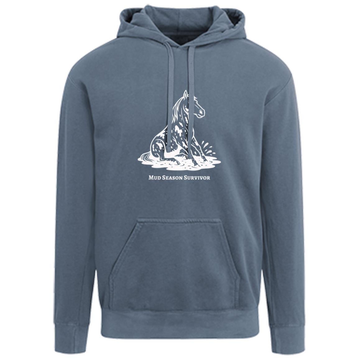 Mud Season Survivor Horse Graphic White 1567 Comfort Colors Garment-Dyed Adult Hoodie