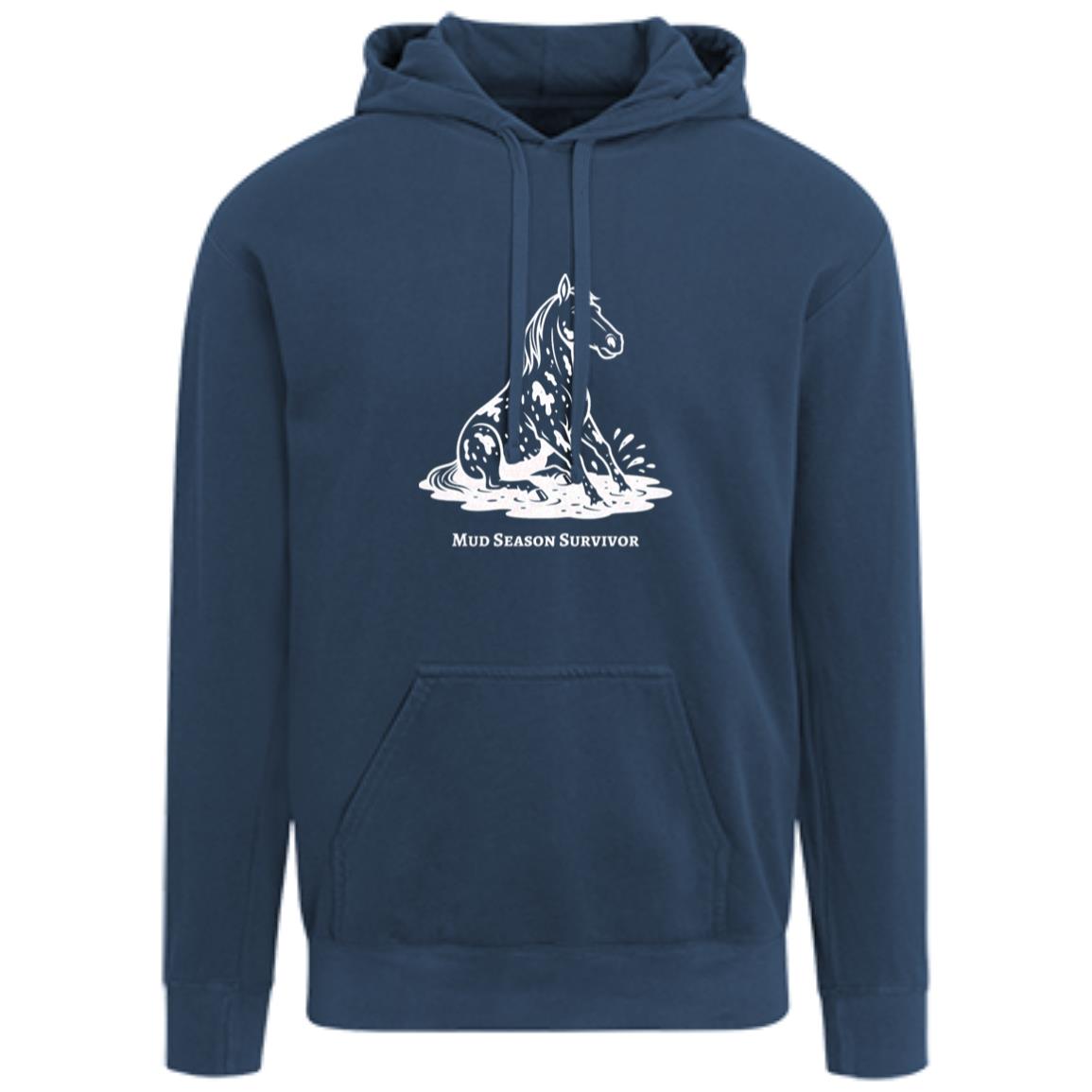 Mud Season Survivor Horse Graphic White 1567 Comfort Colors Garment-Dyed Adult Hoodie