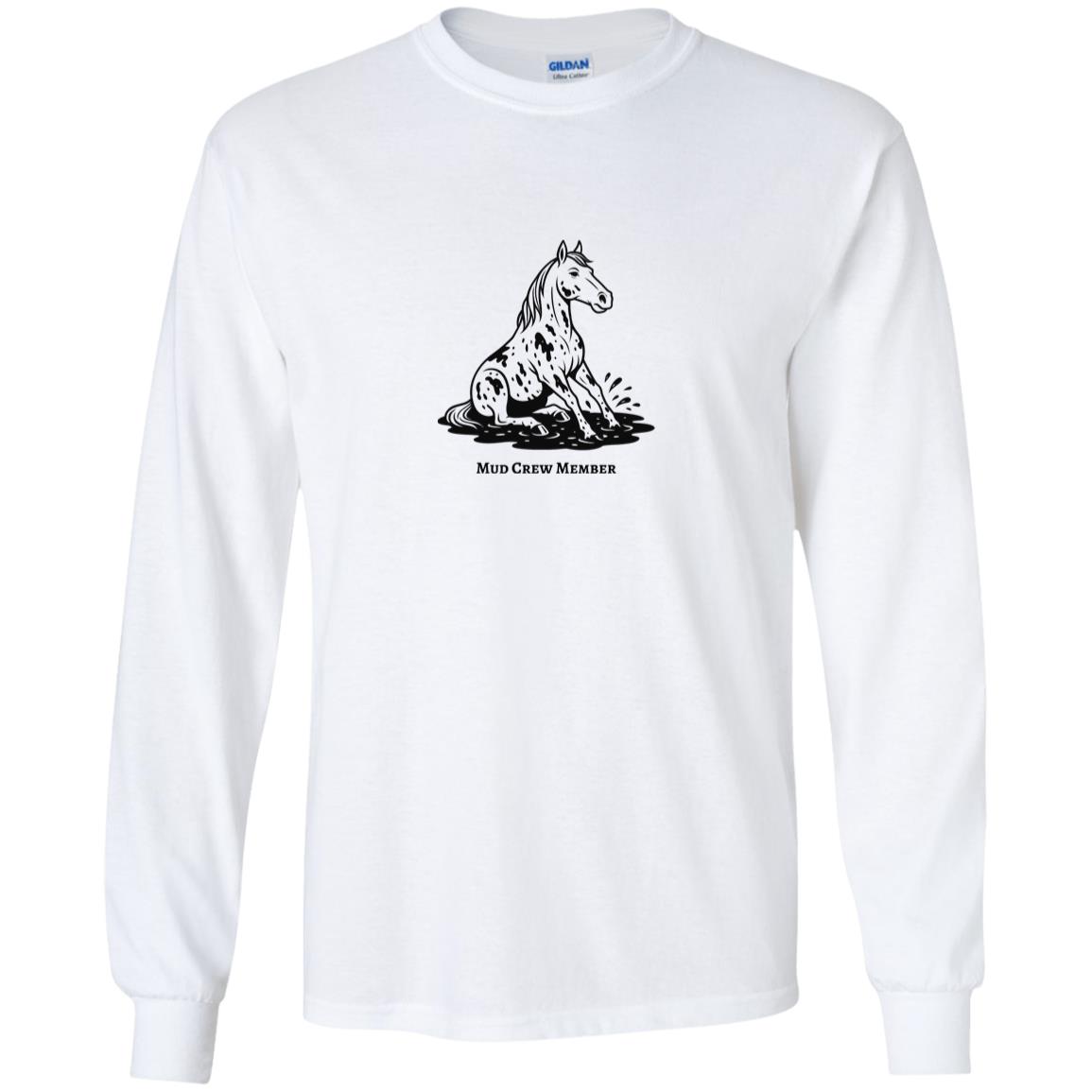 Mud Grew Member Horse Graphic Black G540B Youth LS T-Shirt