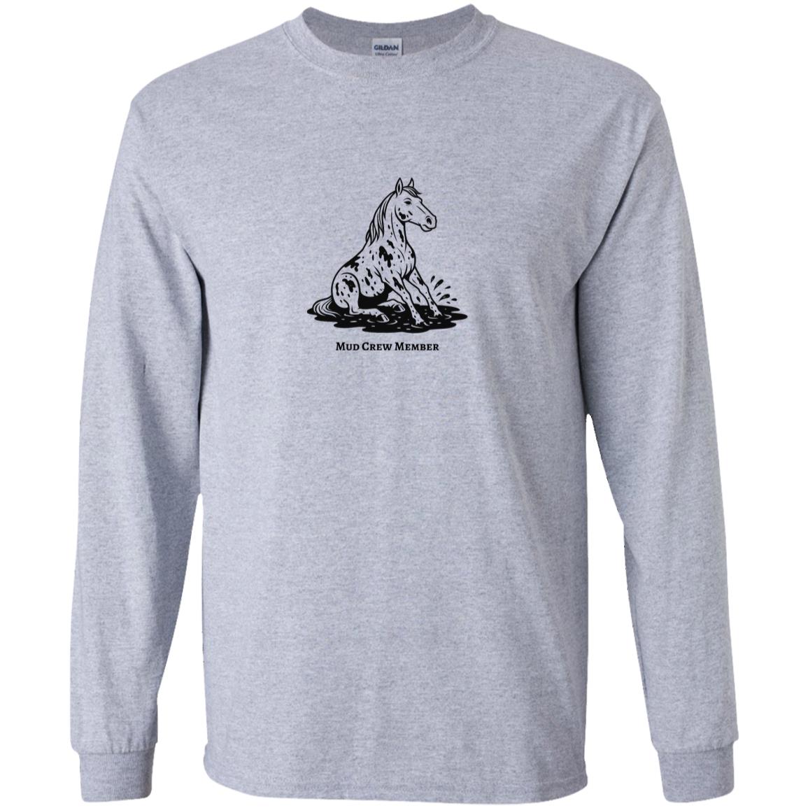 Mud Grew Member Horse Graphic Black G540B Youth LS T-Shirt
