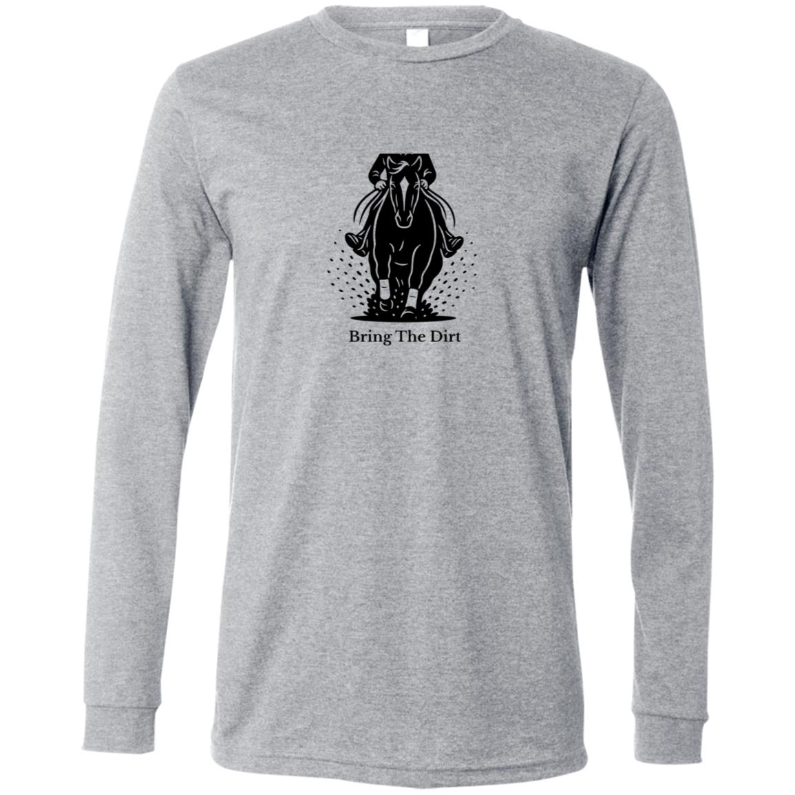 Bring The Dirt Horse Graphic Black 3501 Bella + Canvas Men's LS T-Shirt