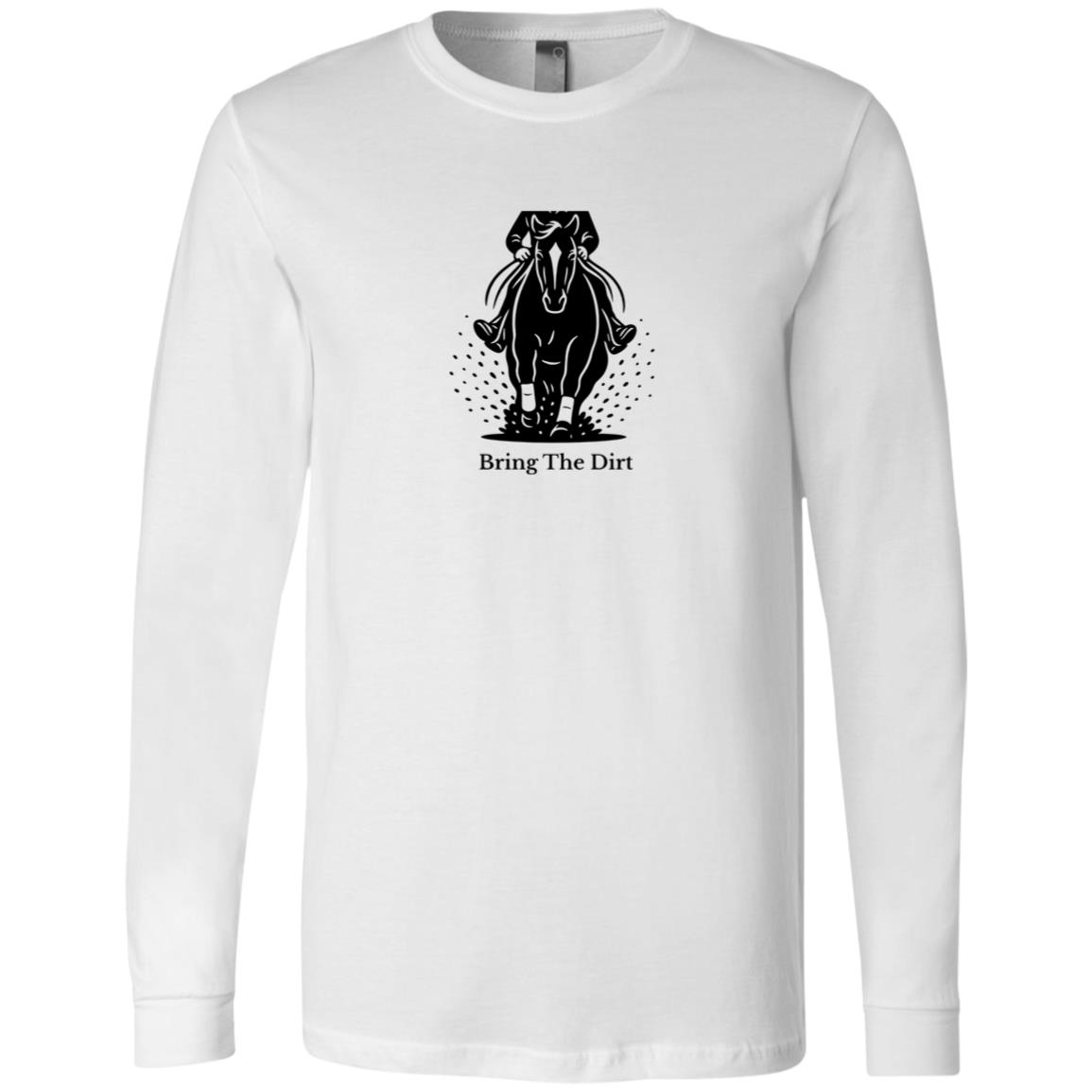 Bring The Dirt Horse Graphic Black 3501 Bella + Canvas Men's LS T-Shirt