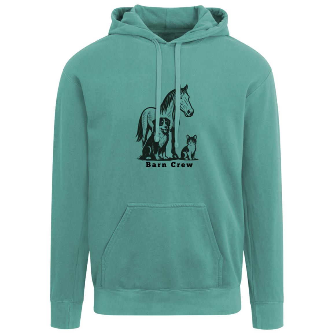 Barn Crew Horse Graphic Black1567 Comfort Colors Garment-Dyed Adult Hoodie