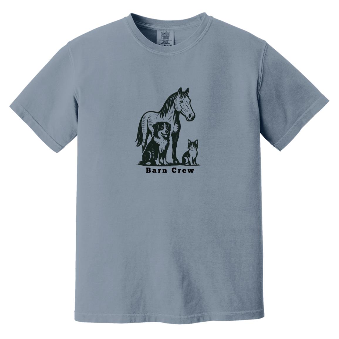 Barn Crew Horse Graphic Black CC1717 Heavyweight Garment-Dyed T-Shirt