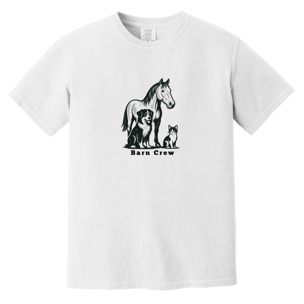 Barn Crew Horse Graphic Black CC1717 Heavyweight Garment-Dyed T-Shirt