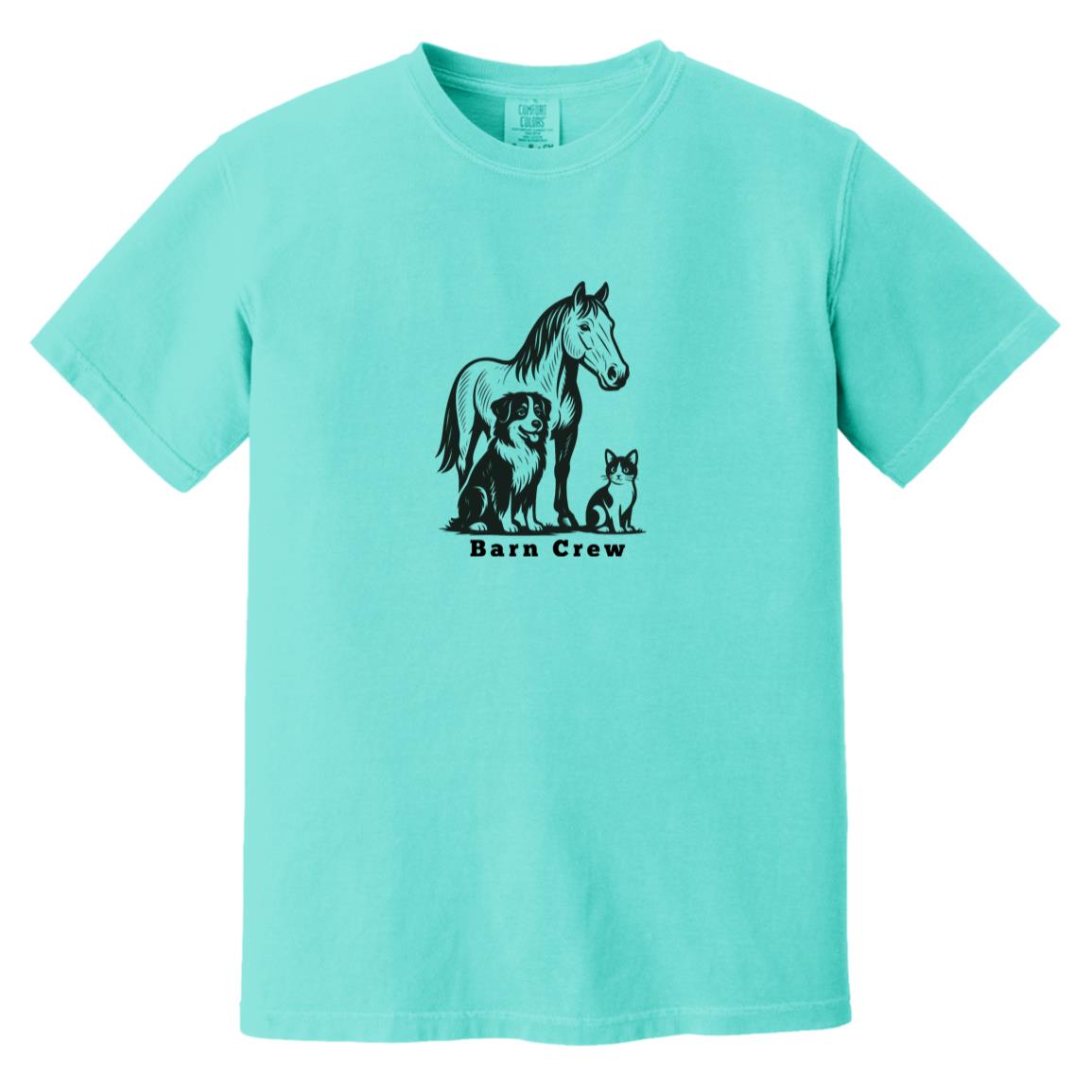 Barn Crew Horse Graphic Black CC1717 Heavyweight Garment-Dyed T-Shirt