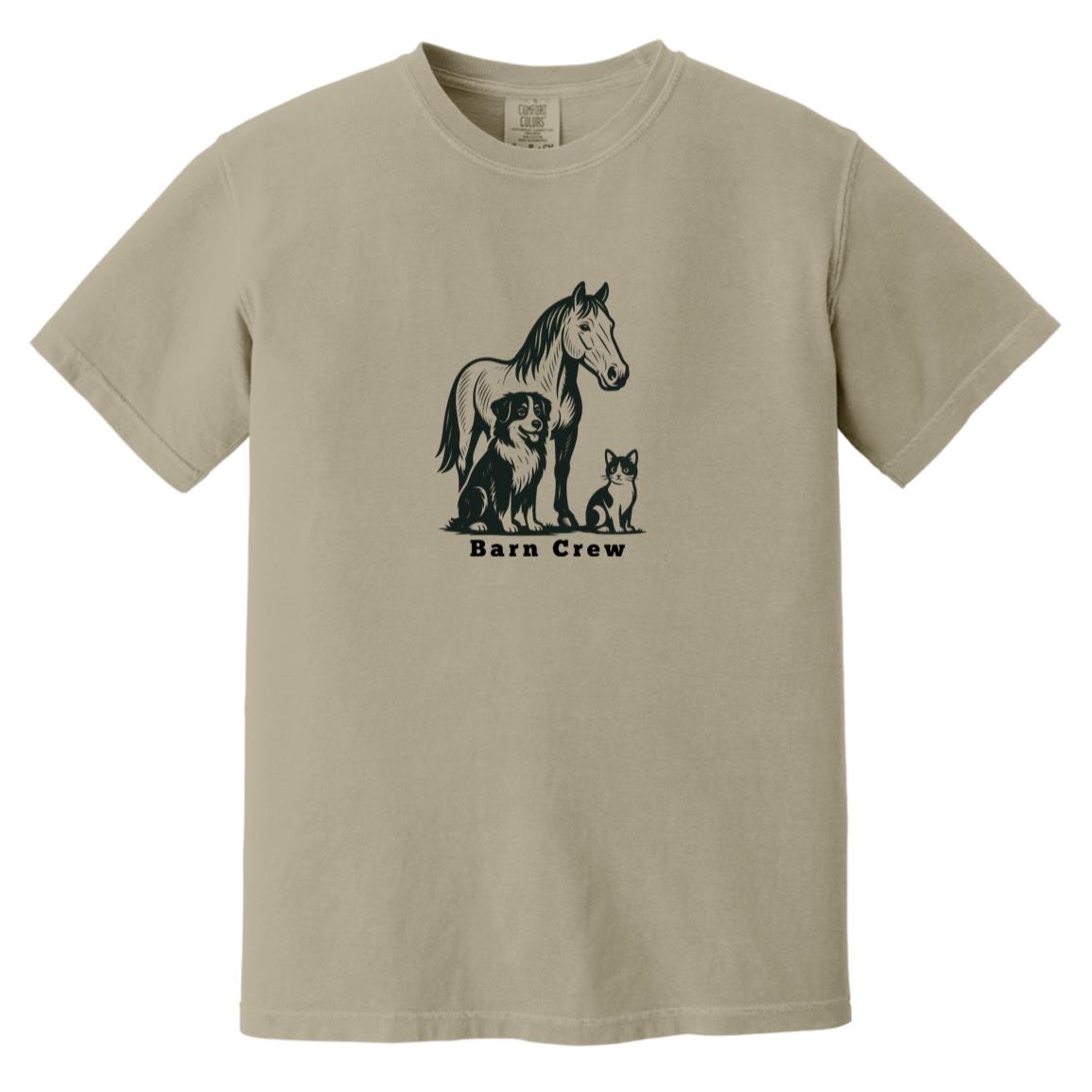 Barn Crew Horse Graphic Black CC1717 Heavyweight Garment-Dyed T-Shirt