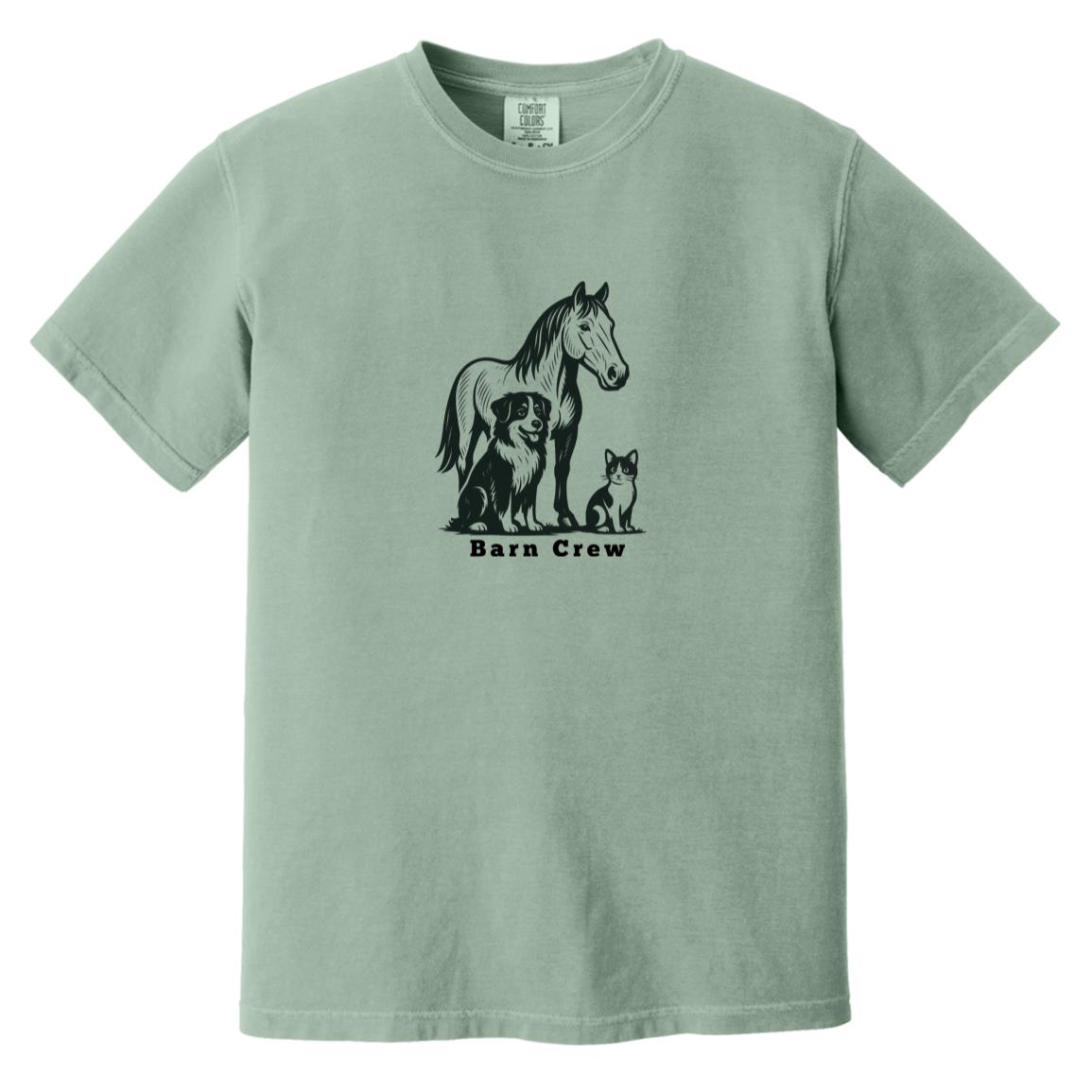 Barn Crew Horse Graphic Black CC1717 Heavyweight Garment-Dyed T-Shirt