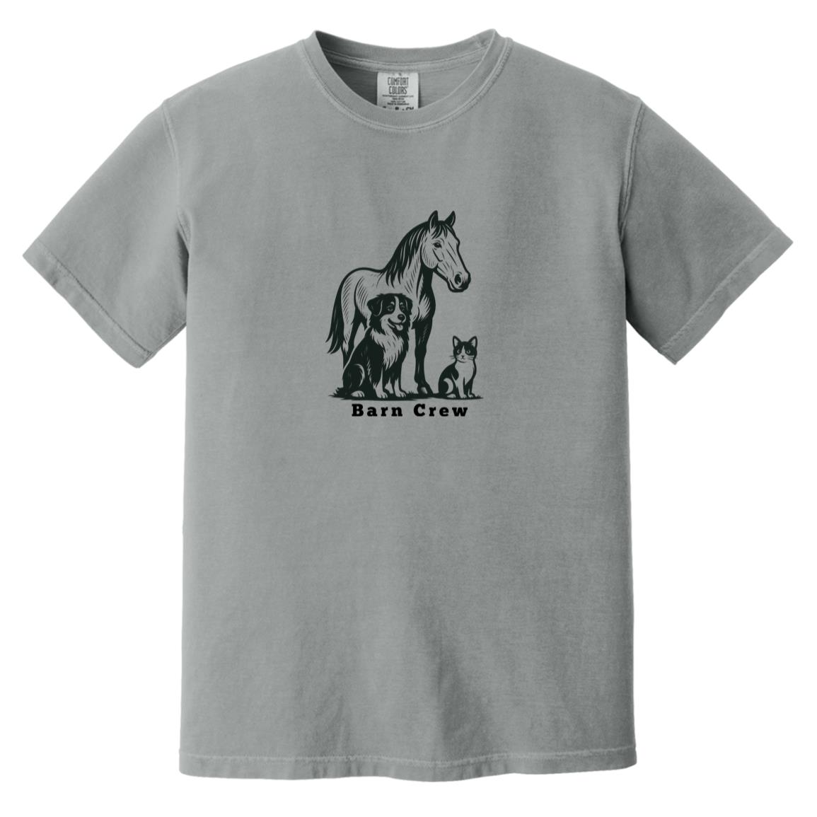 Barn Crew Horse Graphic Black CC1717 Heavyweight Garment-Dyed T-Shirt