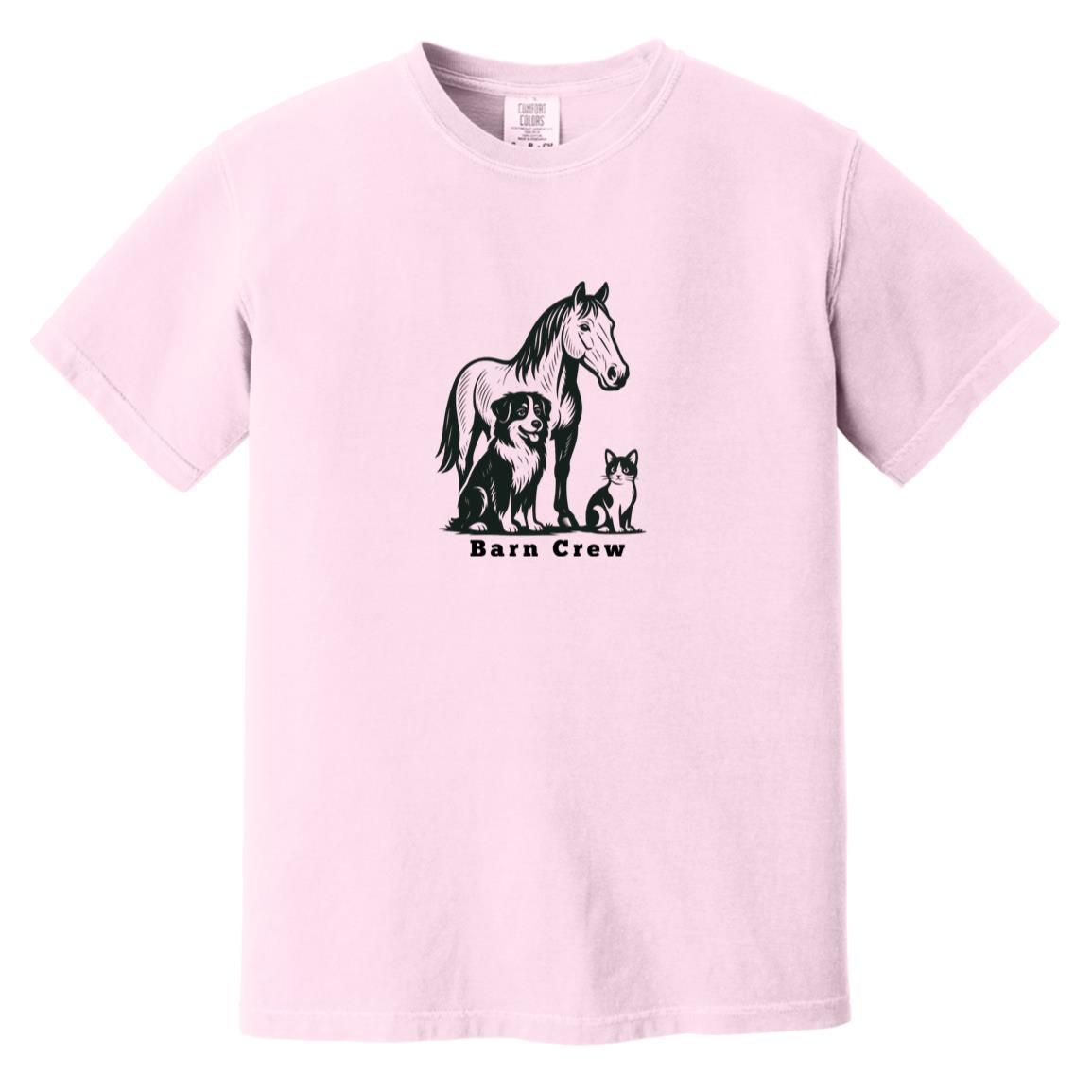 Barn Crew Horse Graphic Black CC1717 Heavyweight Garment-Dyed T-Shirt