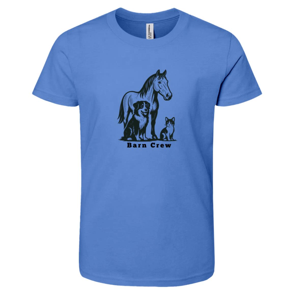 Barn Crew Horse Graphic Black 3001Y Bella + Canvas Kids Short-Sleeve T-Shirt