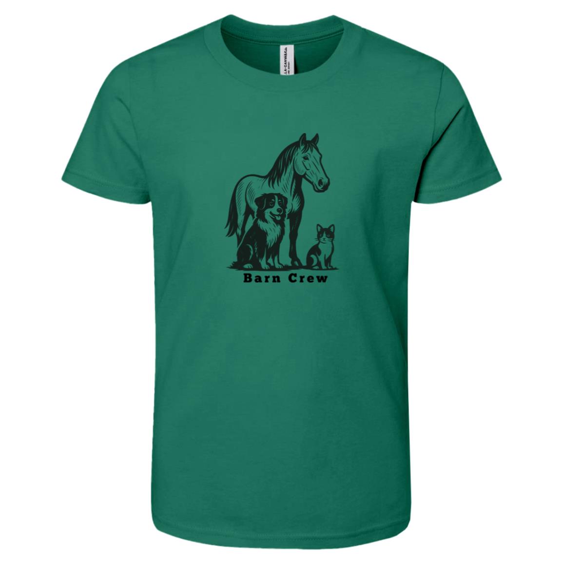 Barn Crew Horse Graphic Black 3001Y Bella + Canvas Kids Short-Sleeve T-Shirt