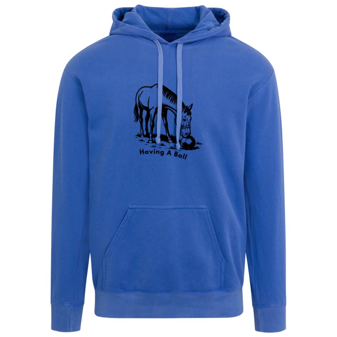 Having A Ball Horse Graphic Black 1567 Comfort Colors Garment-Dyed Adult Hoodie