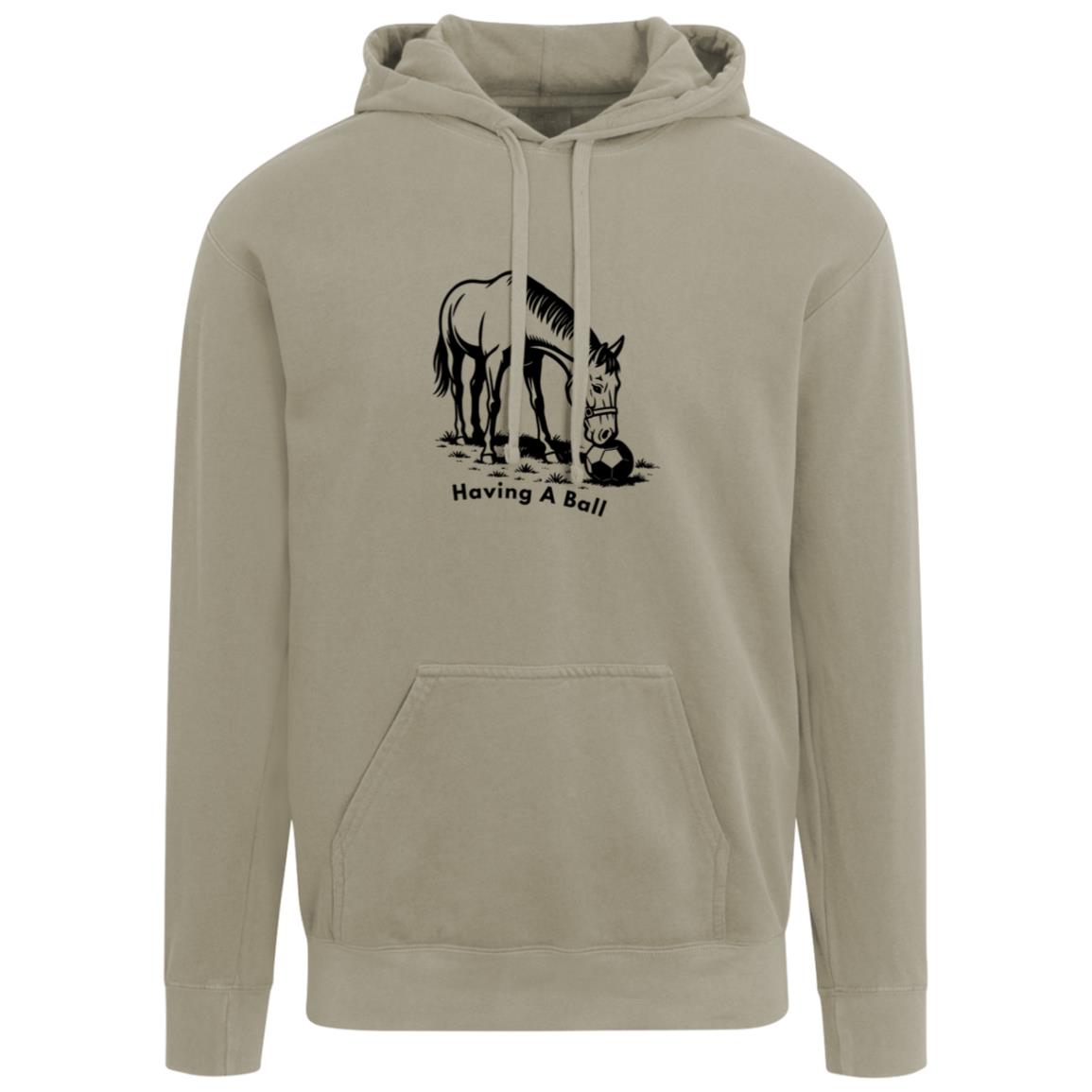 Having A Ball Horse Graphic Black 1567 Comfort Colors Garment-Dyed Adult Hoodie