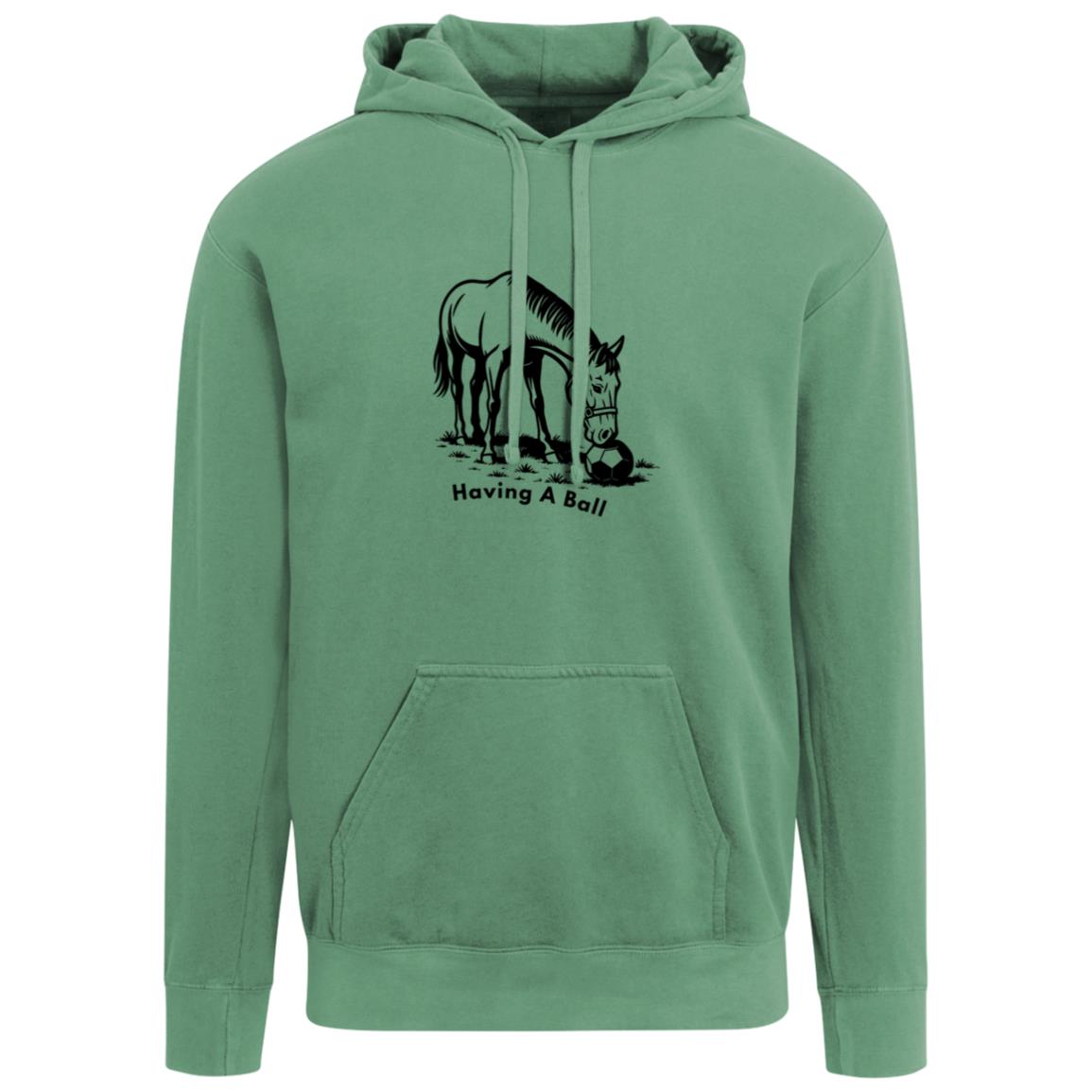 Having A Ball Horse Graphic Black 1567 Comfort Colors Garment-Dyed Adult Hoodie