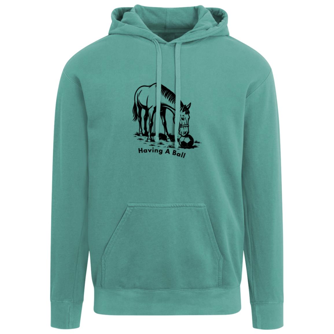 Having A Ball Horse Graphic Black 1567 Comfort Colors Garment-Dyed Adult Hoodie