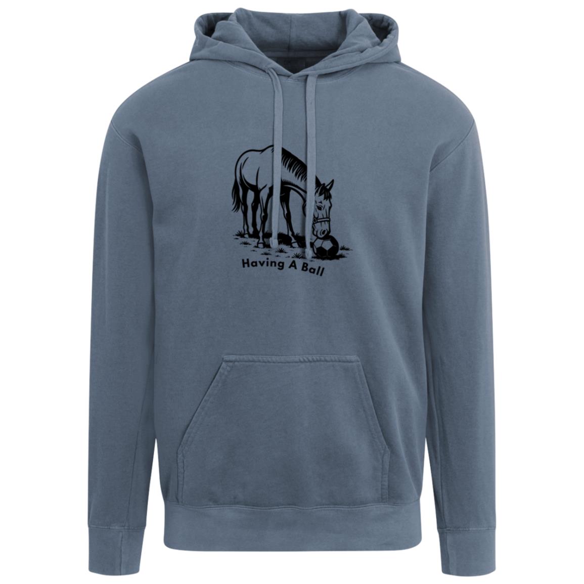 Having A Ball Horse Graphic Black 1567 Comfort Colors Garment-Dyed Adult Hoodie